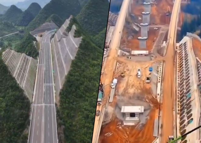 Construir túneles está muy bien, pero en China hay regiones que están a otras cosas: cortar montañas por la mitad
